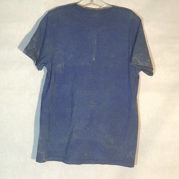 Vintage Blockbuster Video Retro Blue Acid Wash Tye Dye T Shirt Tee - Picture 6 of 6